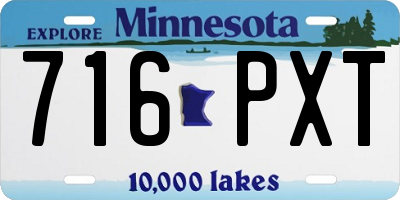 MN license plate 716PXT
