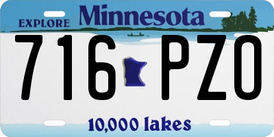 MN license plate 716PZO