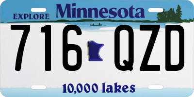 MN license plate 716QZD