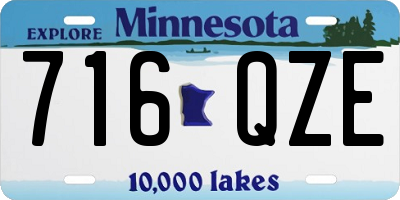 MN license plate 716QZE