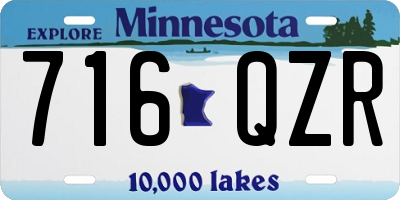MN license plate 716QZR