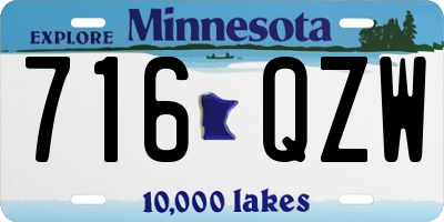 MN license plate 716QZW