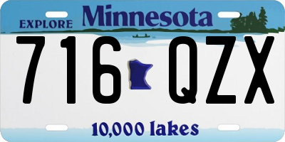 MN license plate 716QZX