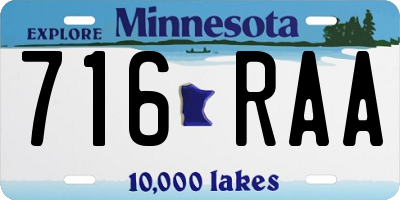 MN license plate 716RAA