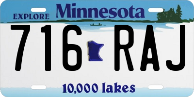 MN license plate 716RAJ