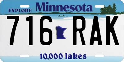 MN license plate 716RAK