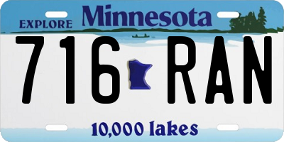 MN license plate 716RAN