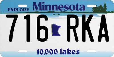 MN license plate 716RKA