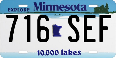 MN license plate 716SEF