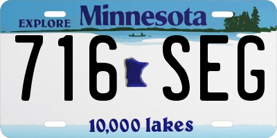 MN license plate 716SEG