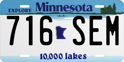 MN license plate 716SEM