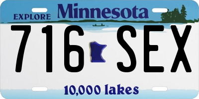 MN license plate 716SEX
