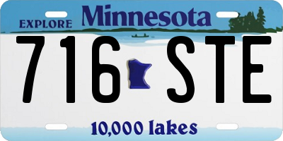 MN license plate 716STE