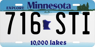 MN license plate 716STI