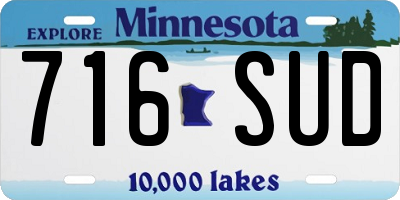 MN license plate 716SUD