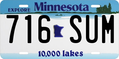 MN license plate 716SUM