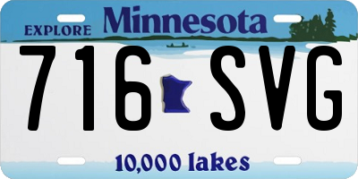 MN license plate 716SVG