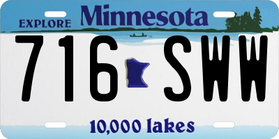 MN license plate 716SWW