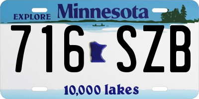 MN license plate 716SZB