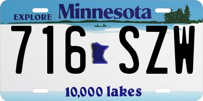 MN license plate 716SZW