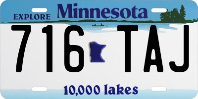 MN license plate 716TAJ
