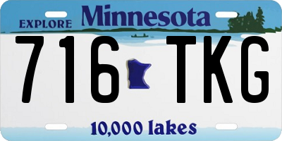 MN license plate 716TKG