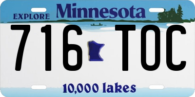MN license plate 716TOC