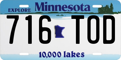 MN license plate 716TOD