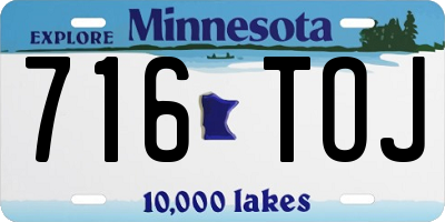 MN license plate 716TOJ
