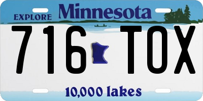 MN license plate 716TOX