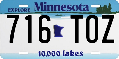 MN license plate 716TOZ