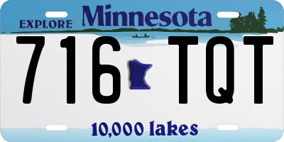 MN license plate 716TQT