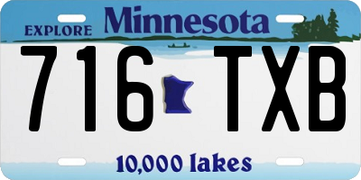 MN license plate 716TXB