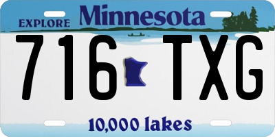 MN license plate 716TXG