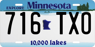 MN license plate 716TXO