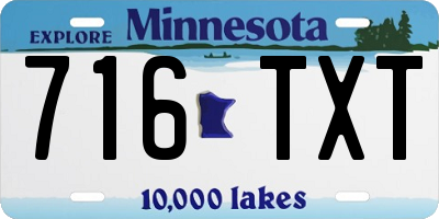 MN license plate 716TXT