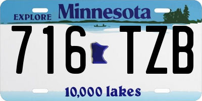 MN license plate 716TZB