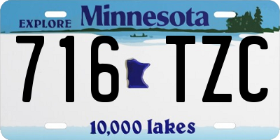 MN license plate 716TZC