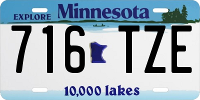 MN license plate 716TZE