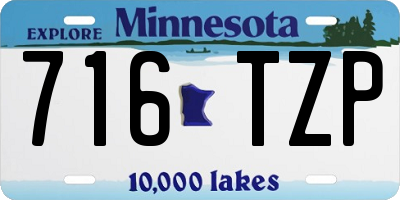 MN license plate 716TZP