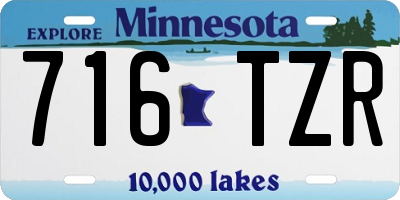 MN license plate 716TZR