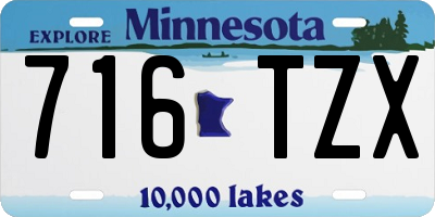 MN license plate 716TZX