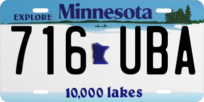 MN license plate 716UBA