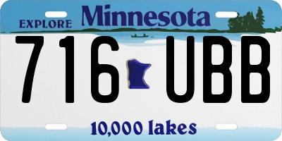 MN license plate 716UBB