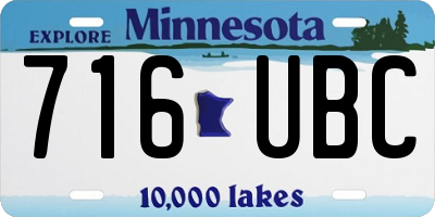 MN license plate 716UBC