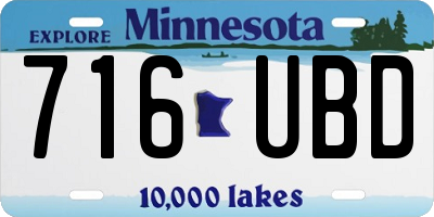 MN license plate 716UBD