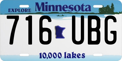 MN license plate 716UBG