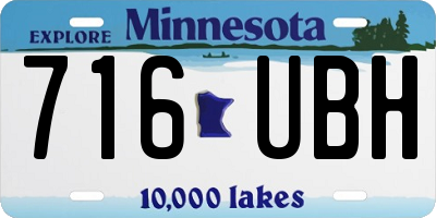 MN license plate 716UBH