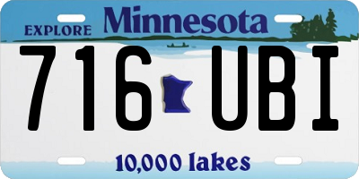 MN license plate 716UBI