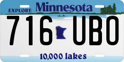 MN license plate 716UBO